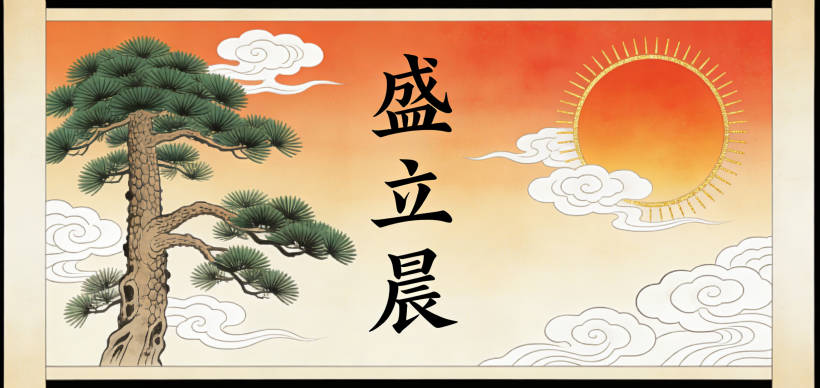 盛立晨立有堅定之意，晨有新生之意