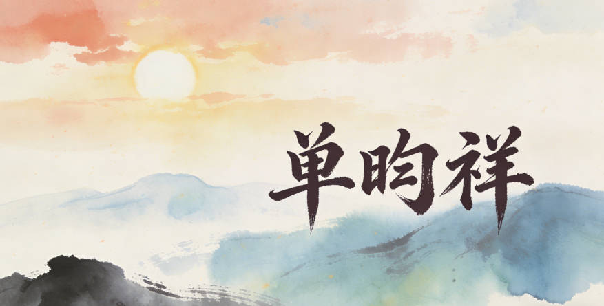 單昀祥，昀代表日光，祥是吉祥