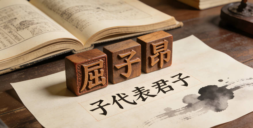 屈子昂，子代表君子，昂代表向上