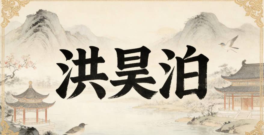 洪昊泊，昊是廣闊天空，泊是寧靜湖水