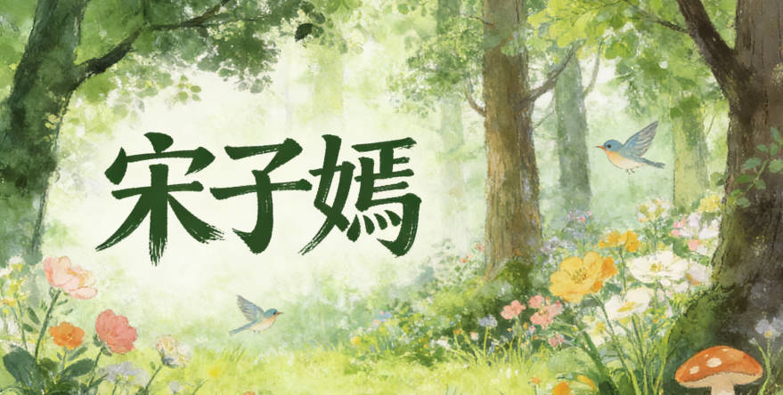 宋子嫣，子出自論語，嫣來自古典詩詞