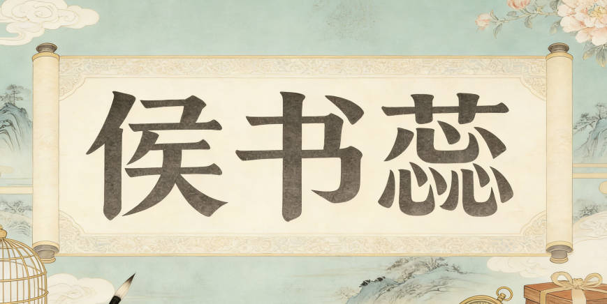 侯書蕊，書代表文學(xué)，蕊代表花朵