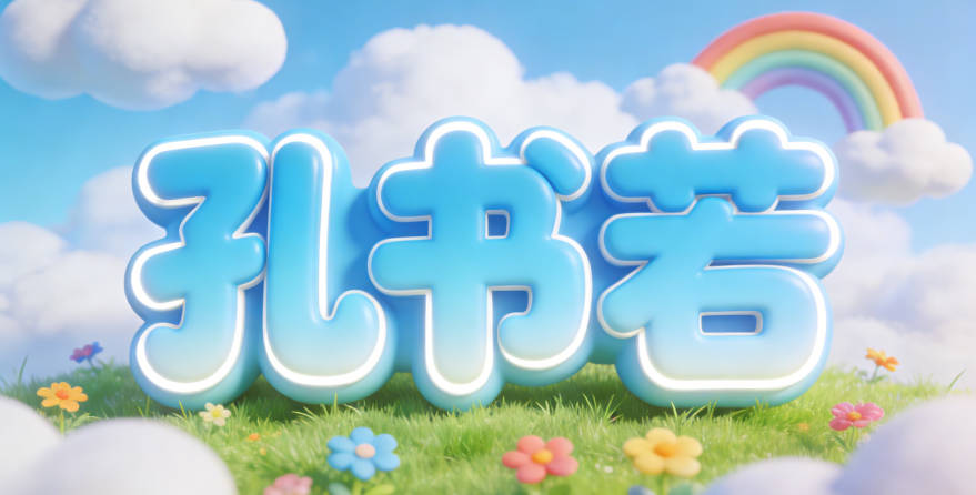 孔書若，書代表學(xué)識(shí)，若表示柔和美好