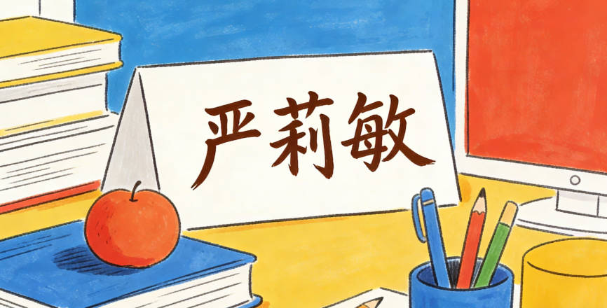 嚴(yán)莉敏，莉是茉莉花的象征，柔美清新，敏是聰明伶俐