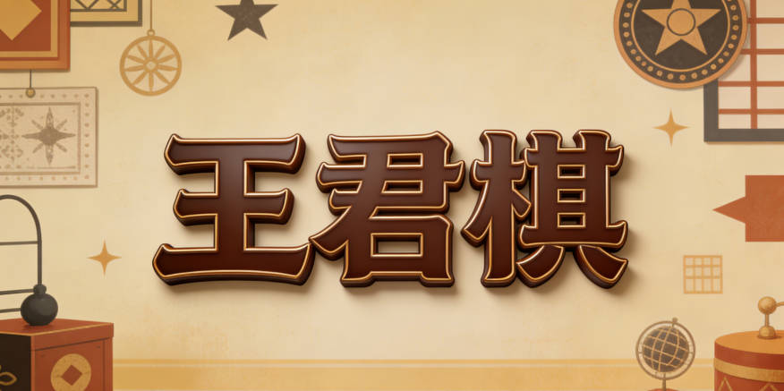 王君棋，君指君子，象征品德高尚，棋代表智慧與策略