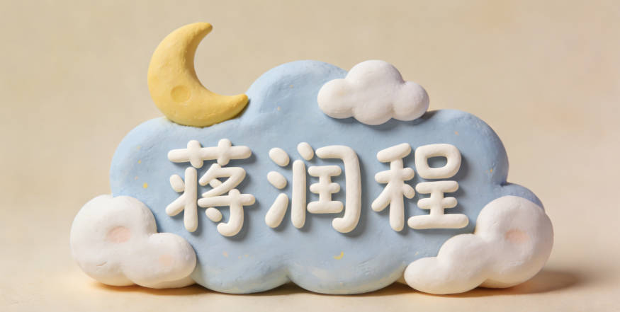 蔣潤(rùn)程，潤(rùn)有溫和之意，程代表廣闊的未來(lái)