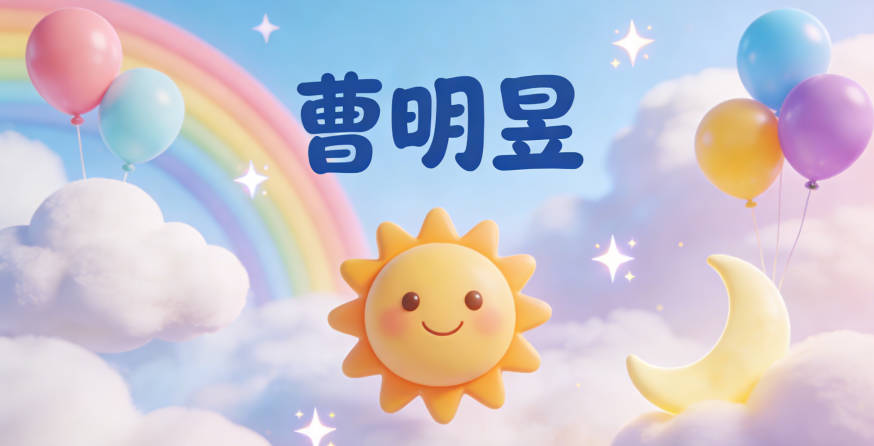 曹明昱，明是光亮，昱是光輝