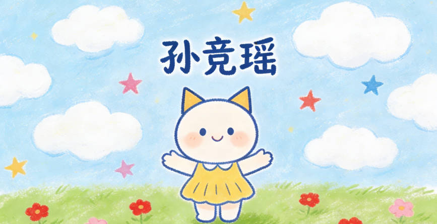 孫競瑤，競是積極進取，瑤是美玉，代表美好品格