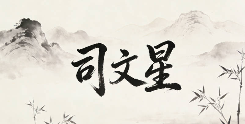司文星，文星出自古代對文人的尊稱，寓意才華出眾
