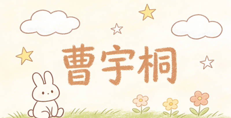 曹宇桐，宇是宇宙開闊，桐是高大挺拔